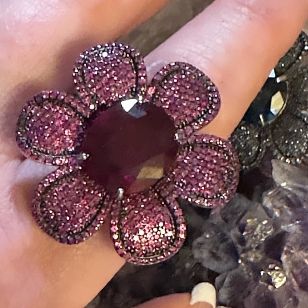 10 ct natural Ruby sterling silver ring